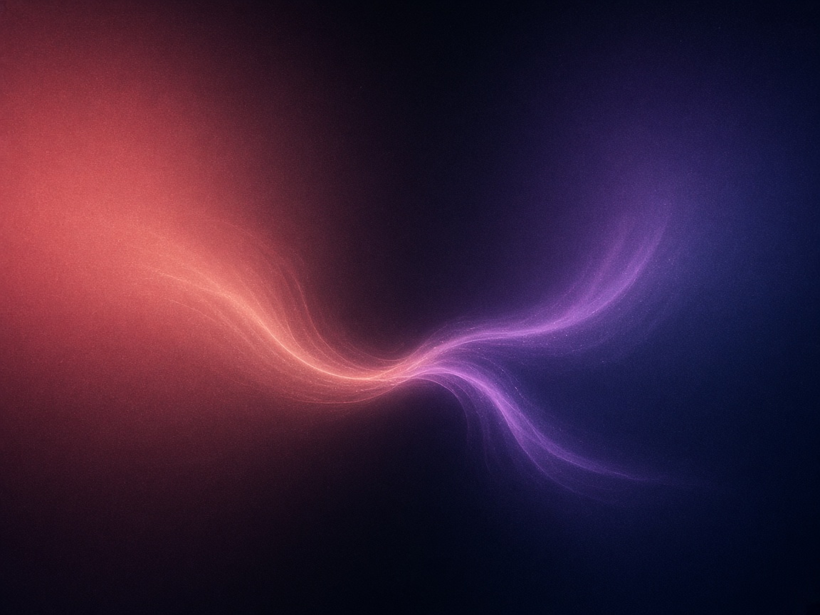 Two streams of light, coral and violet, braiding into one.
